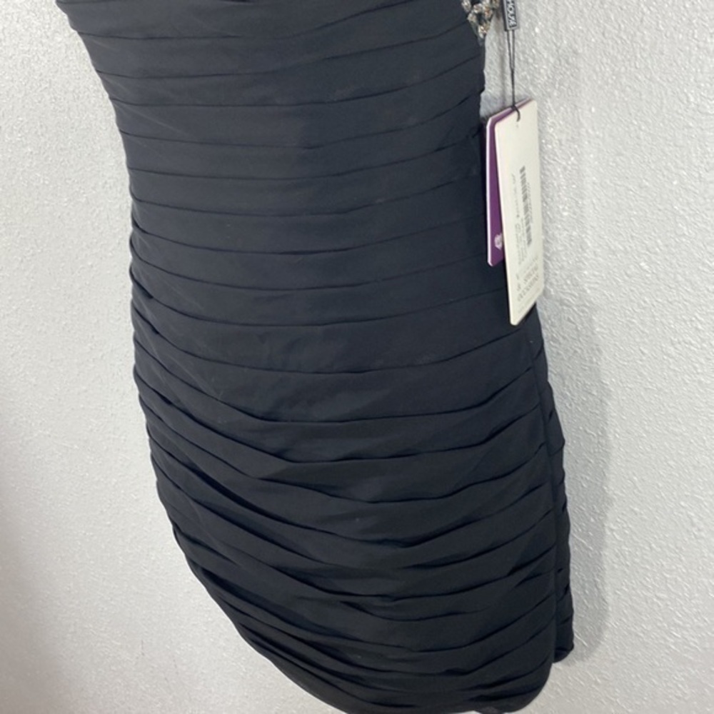 NWT JJ’s House black tiered jewel strap mini dress 4 I8 - Picture 8 of 13